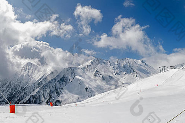 冬天全景ski-regionserfaus提洛尔奥地利