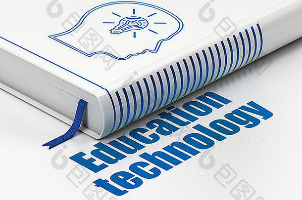 教育概念书头灯泡教育技术白色背景