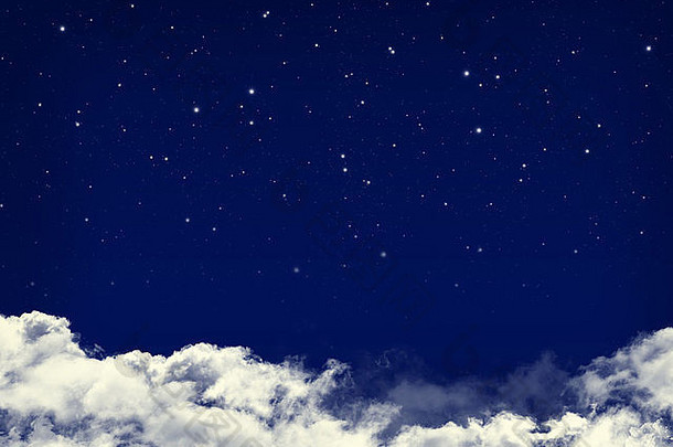 云星星晚上蓝色的天空背景
