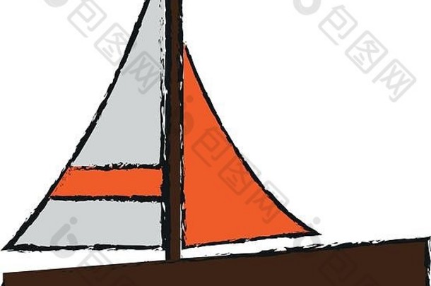 单帆船图标图像