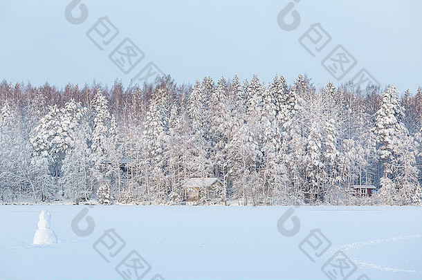 冬天湖风景<strong>芬兰</strong>