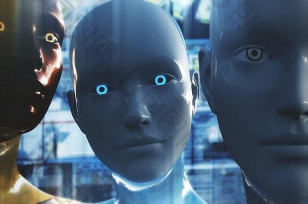 插图人形机器人一般被称为安卓人工情报互联网监测