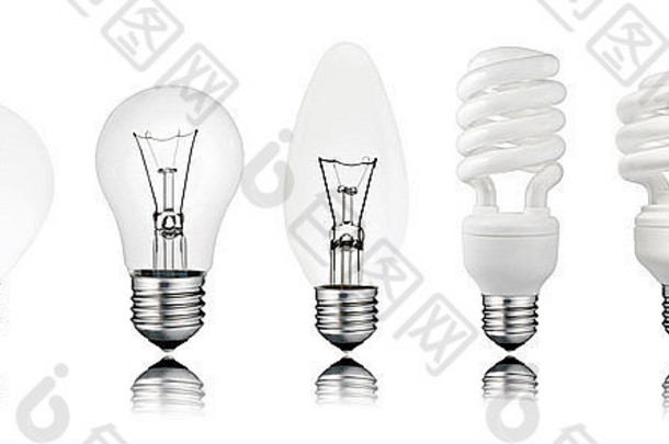 灯泡反射孤立的白色高尔夫球球正常的蜡烛类型储蓄者光灯泡