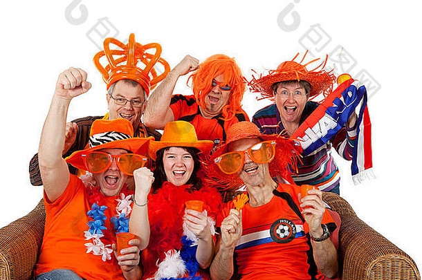 集团荷兰足球球迷白色背景