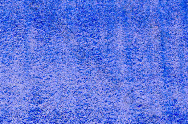蓝色的手画水彩背景复制空间纸纹理粗糙的表面