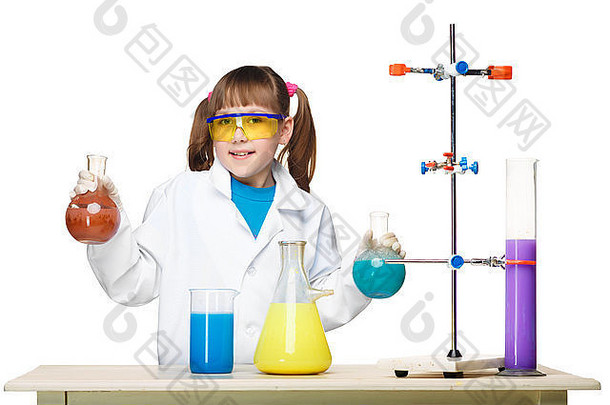女孩化学家实验化学流体<strong>实验室</strong>