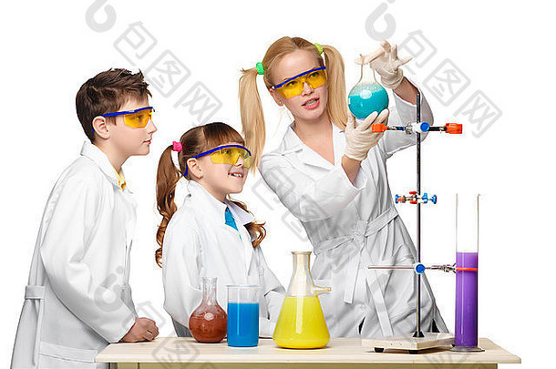 青少年老师化学教训使实验