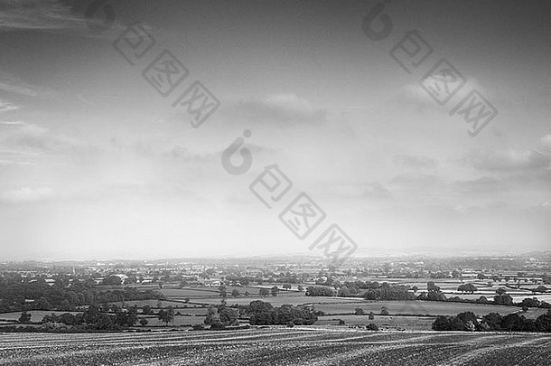 风景优美的视图农村科茨沃尔德丘陵英格兰
