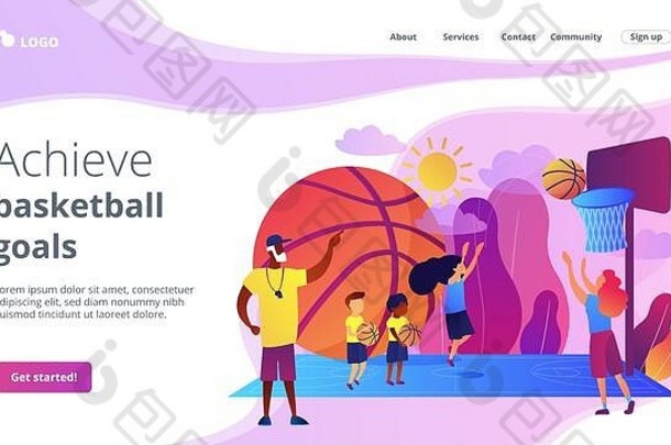 篮球营概念登陆页。