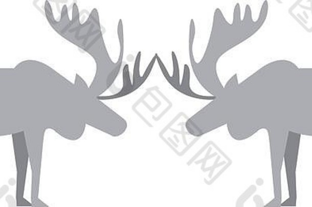驯鹿动物轮廓孤立的图标