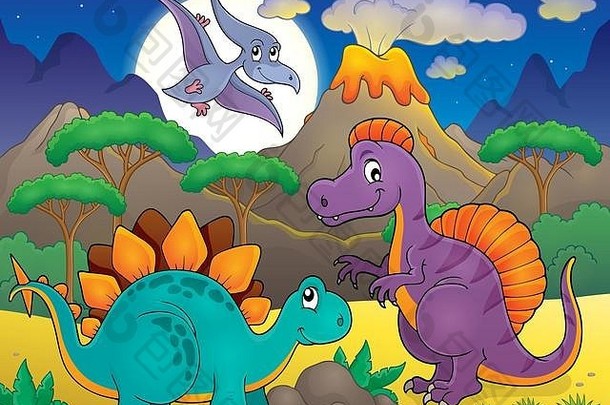恐龙主题夜景5-图片插图。