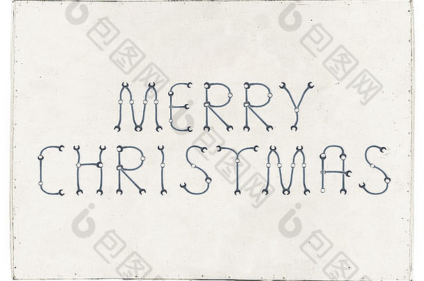 胶合板上的圣诞快乐标语