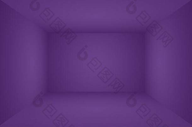 工作室背景概念-产品的抽象空光渐变紫色工作室房间背景。普通工作室背景。