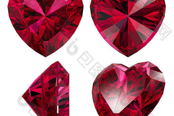 宝石红色的心形使人产生不同的看法