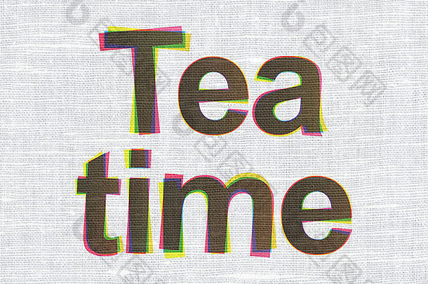 时间轴概念茶时间织物纹理背景