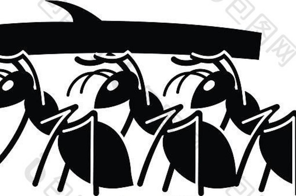 蚂蚁凝聚力图标简单的风格
