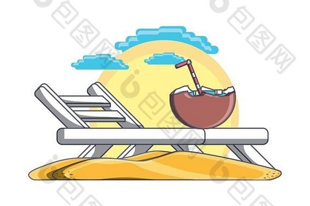 海滩椅子夏天假期假期