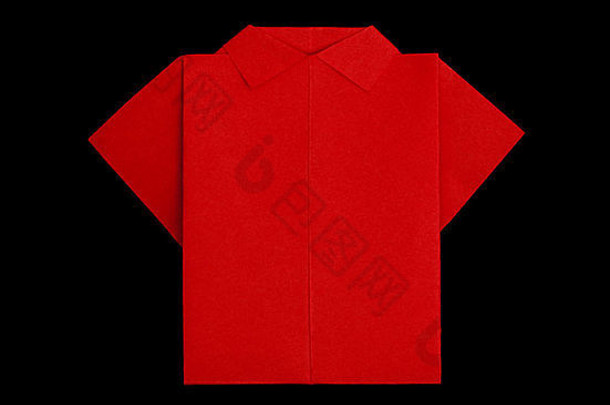 孤立的纸使红色的衬衫折叠折纸风格