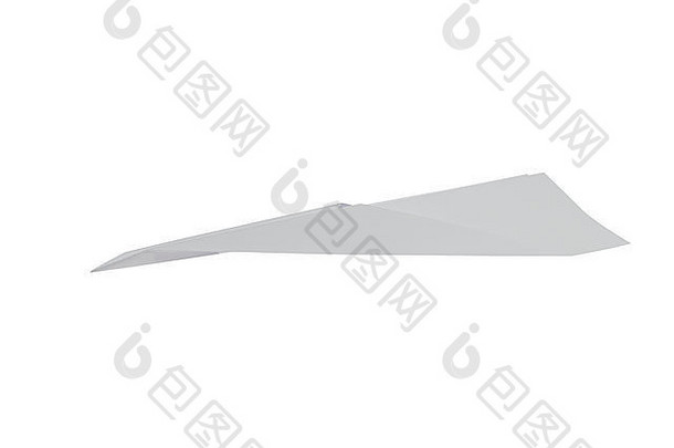 纸飞机经典箭头形状孤立的白色背景