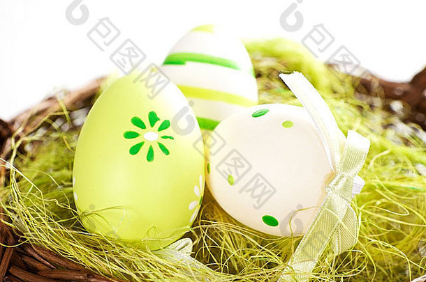 自然复活节鸡蛋背景