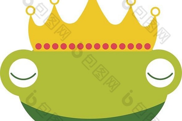 蟾蜍皇冠童话字符孤立的图标