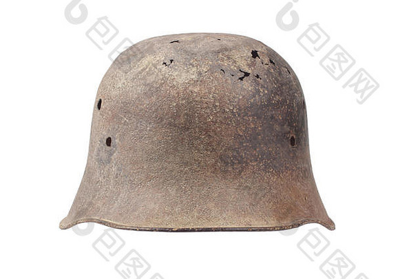一战时期生锈的德国旧头盔