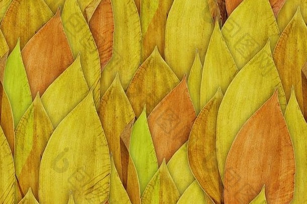 无缝的干按下黄色的叶子模式