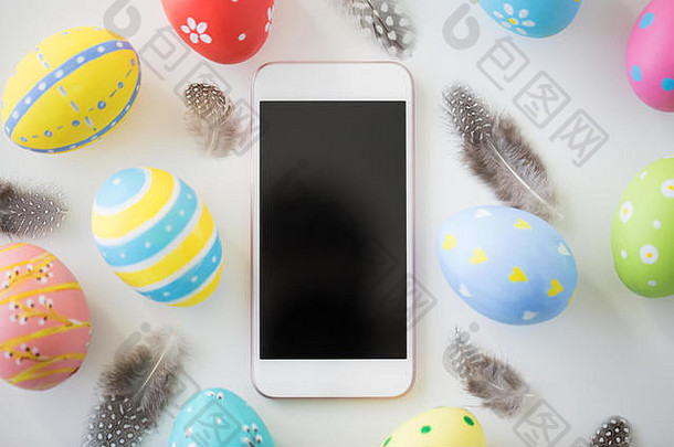 智能手机复活节鸡蛋羽毛