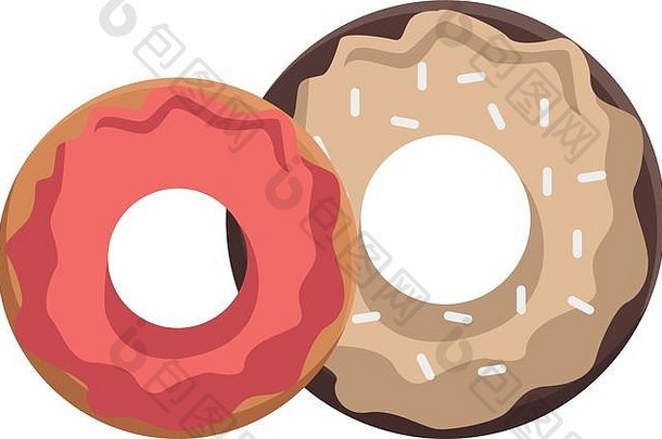 甜甜圈图标，彩色设计