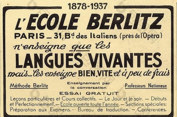 《<strong>新闻周刊</strong>》，l'cole berlitz，1937年。
