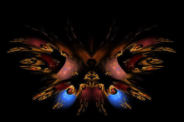 艺术抽象组成分形蝴蝶形状灯主题生物学装饰创造力设计