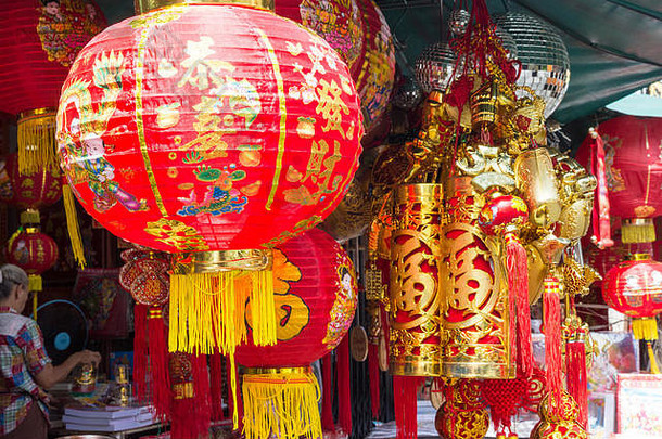 中国人灯笼出售耀华力路唐人街曼谷泰国