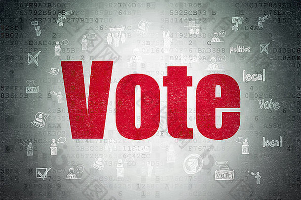政治理念：在数码纸背景下投票