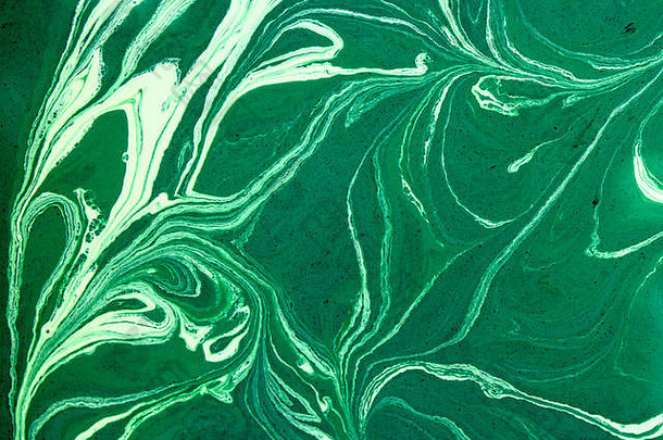 大理石绿色抽象背景。液态大理石图案