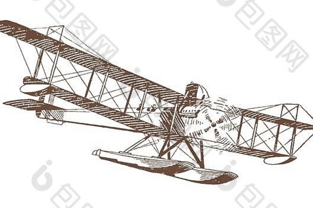 飞行历史biplane-seaplane插图光刻技术早期世纪