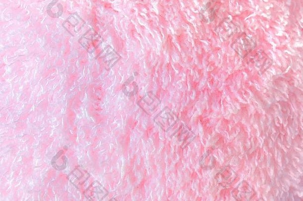 令人震惊的粉色毛皮织物的纹理