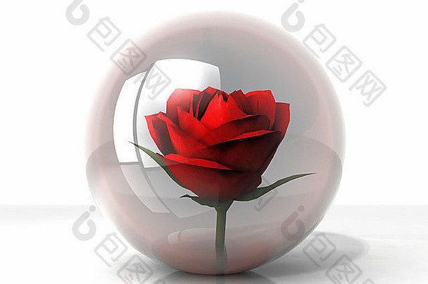 玫瑰玻璃泡沫