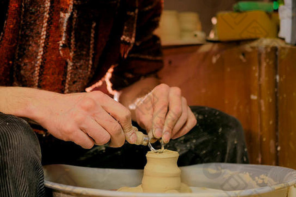 陶瓷车间专业陶工雕刻杯及专用工具