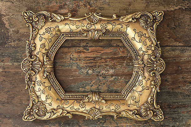 古董金框架木背景难看的东西木纹理
