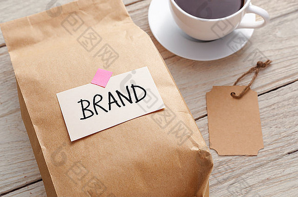 品牌市场营销概念产品纸袋品牌标签咖啡杯