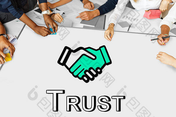 信任握手伙伴关系coooperation图形概念