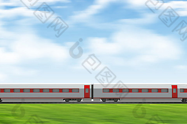 火车移动向前铁轨