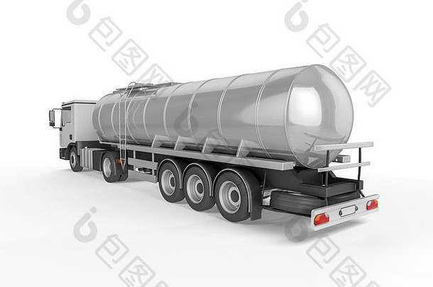 大油轮卡车孤立的白色背景模拟插图