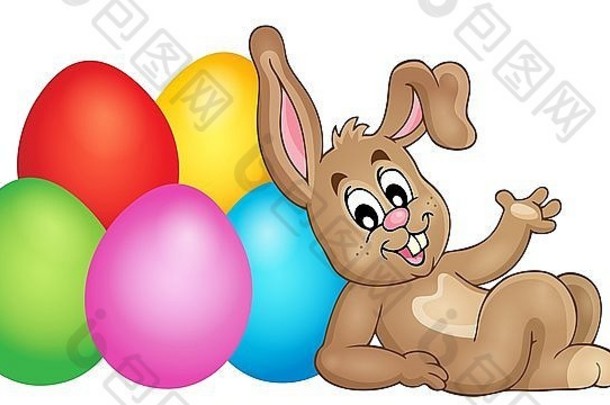 复活节图像可爱的兔子主题图片插图