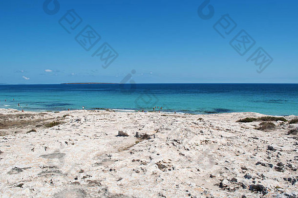 Formentera巴利阿里群岛岛屿视图普拉特亚llevant安静的海滩岛