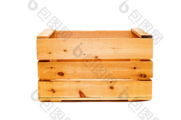 木大盒子白色孤立的背景