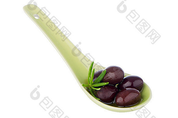 橄榄陶瓷勺子罗勒橄榄石油