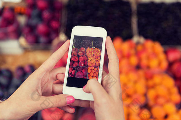 手智能手机采取图片水果