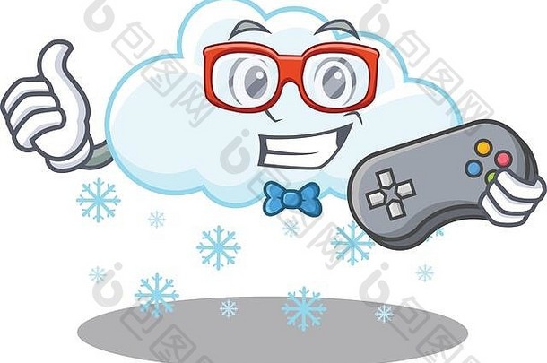雪云游戏玩家使用控制器的吉祥物设计理念