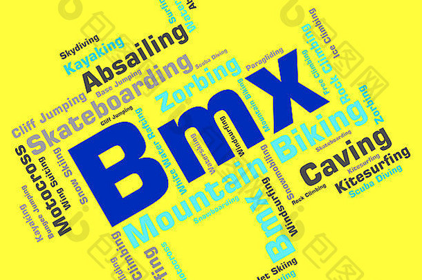 Bmx Bike单词表示自行<strong>车</strong>和Wordcloud